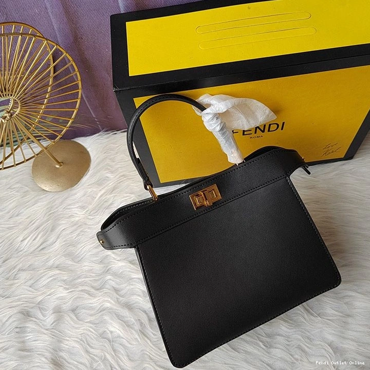 Cheap Petite Leather Nappa Peekaboo Fendi Black Bag ISeeU In 0803
